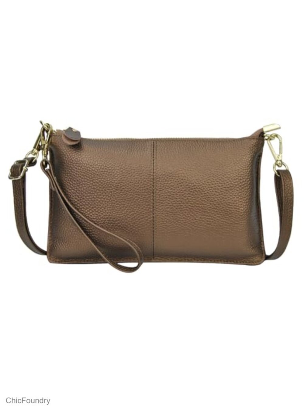 Genuine Leather Crossbody Wristlet Bag for Women Convertible Clutch
